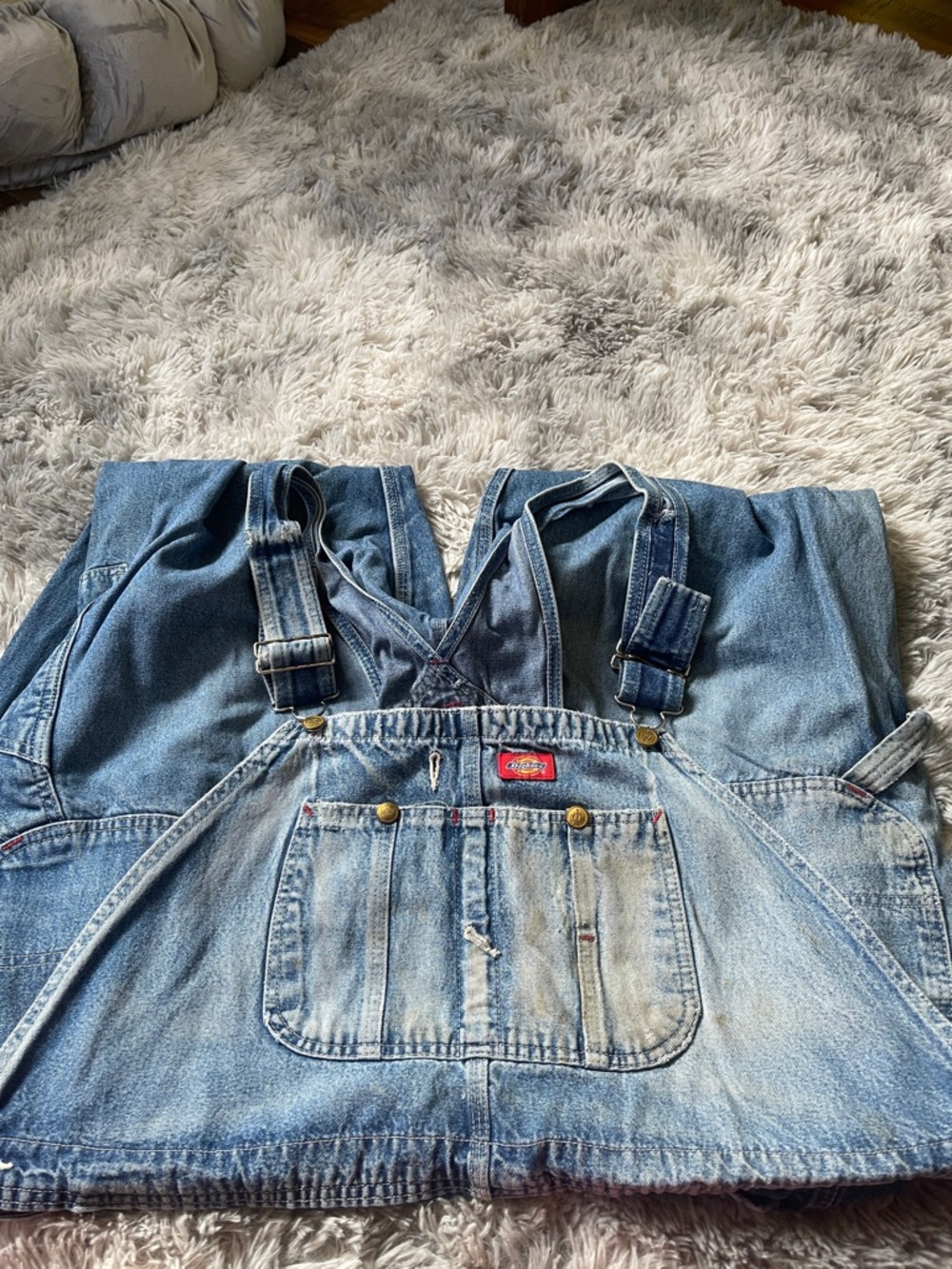 Dickies Faded Blue Denim Overalls